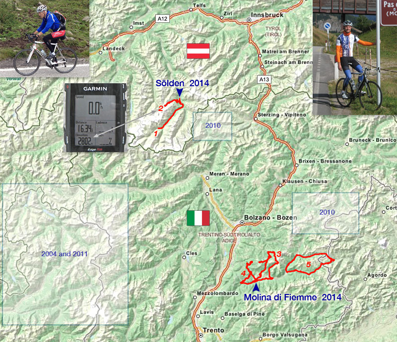 Overview of 2014 cycle tours