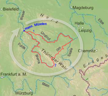General map of Thueringen Roundtrip
