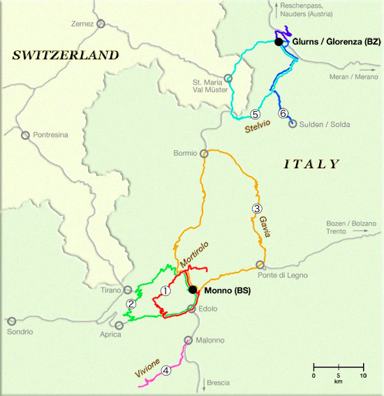 map of 2011 cycling tours