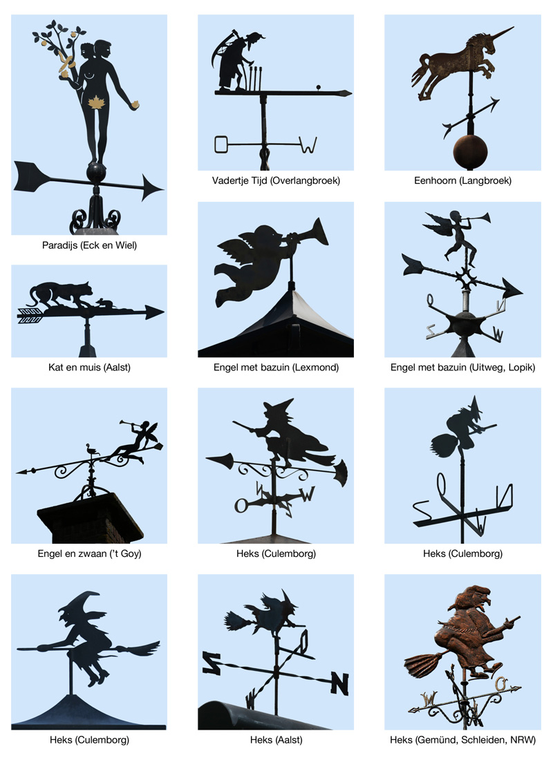 Windwijzers met symboliek en muyhen